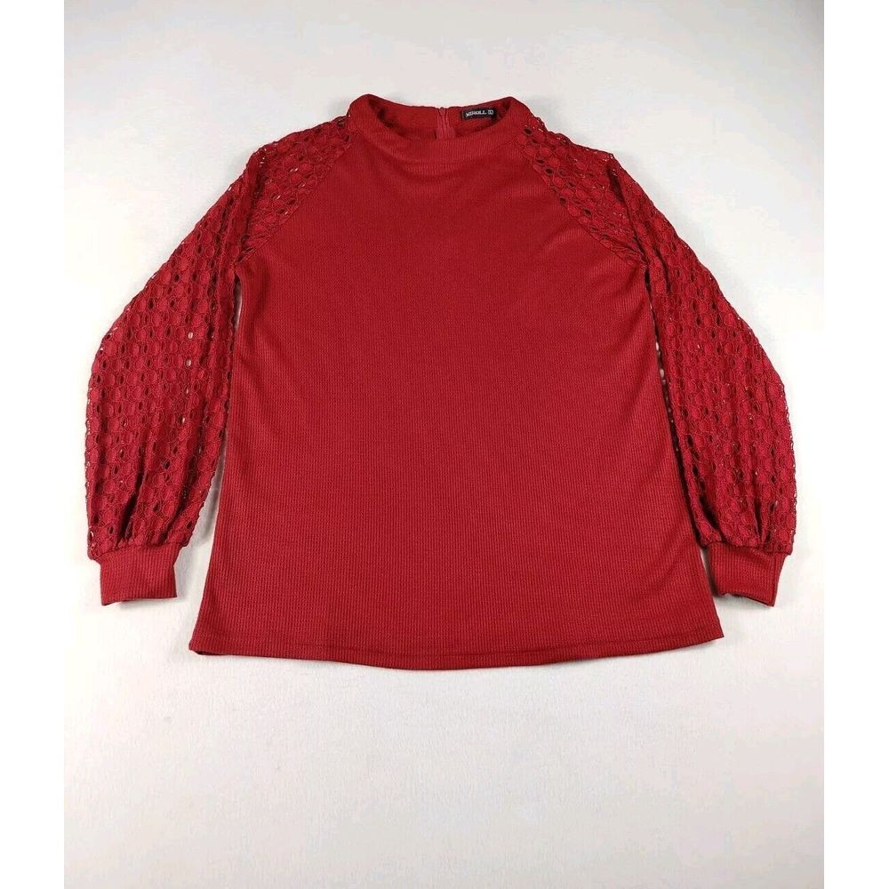 Miholl Sweater Women's Large Red Cottagecore‎ Prairiecore Farmcore Lagenlook